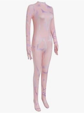 Adult Pink Marble One-Piece Bodysuit